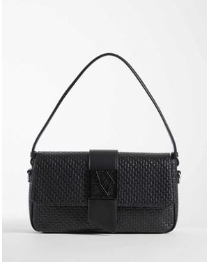 ARMANI EXCHANGE Susy Soft Woven Shoulder Bag - Black