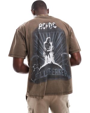 Pull&Bear Acdc Back Printed T-Shirt - Grey