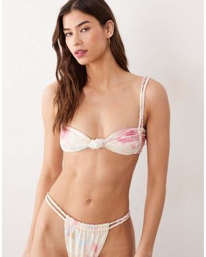 Miss Selfridge Knot Braided Strap Bikini Top - Multicolour