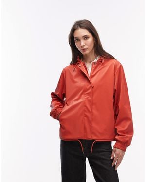 Rains 18040 String Waterproof Hooded Jacket - Red
