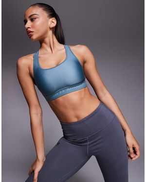 Under Armour Sujetador Deportivo Azul Jaspeado Con Espalda Cruzada De
