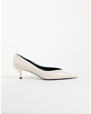Mango Pump Met Lage Hak - Wit