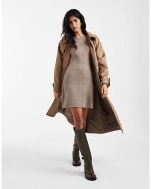 Vero Moda Vestido Corto Beis Jaspeado De Manga Larga De -Neutro