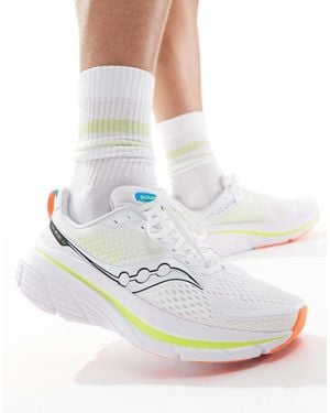 Saucony Zapatillas De Deporte Blancas Y Amarillas Para Correr Con Diseño Estructurado Y Amortiguado Guide 17 De - Blanco