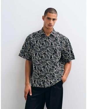 ASOS Premium Co-Ord Relaxed Shirt With All Over Floral Embroidery - Black
