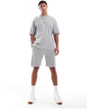 Brave Soul Cotton Blend T-Shirt And Shorts Co-Ord Set - Gray