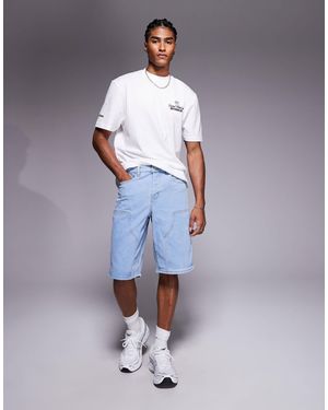 Sixth June Short en jean style charpentier - délavé - Bleu