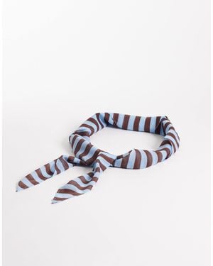 Glamorous Foulard à rayures - bleu/bordeaux