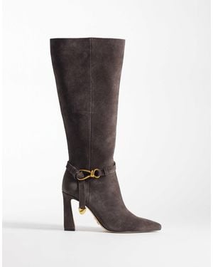 Steve Madden Sirens Heeled Knee Boots With Buckle Detail - Brown