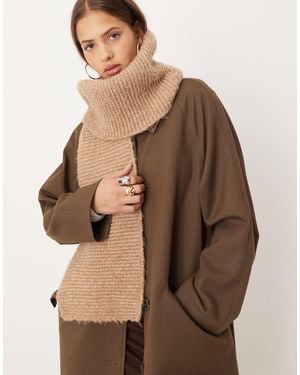 ASOS Wool Mix Knit Scarf - Brown