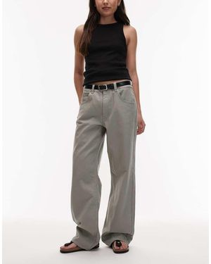 ASOS Vaqueros Verde Salvia Lavado Holgados De Talle Bajo De - Gris