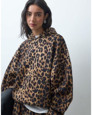 ASOS Hoodie-kombiteil mit leopardenmuster - Braun