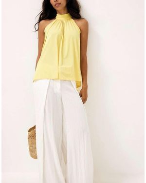 NA-KD Halterneck Flowy Tie Top - Yellow