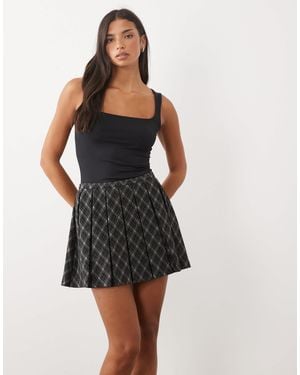 ASOS Mix & Match Brushed Pleated A-line Mini Skirt - Black