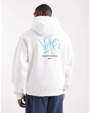 Nike Street Fleece Graphic Hoodie - White