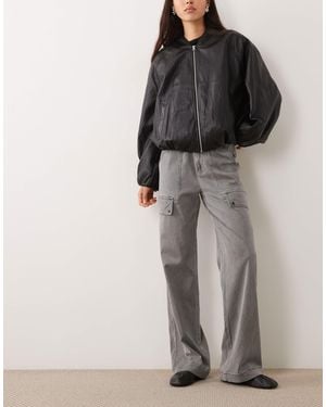 ASOS Wide Leg Utility Cargo Trouser - Gray