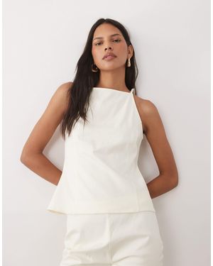 ASOS Slash Neck Halter Top - Natural