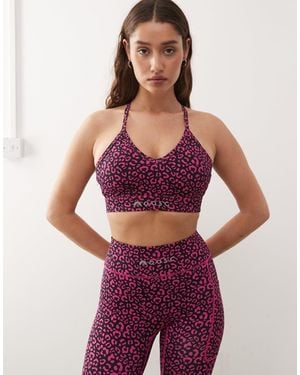 OOSC Sujetador Deportivo De Sujeción Media Con Estampado De Leopardo Infinite De - Morado