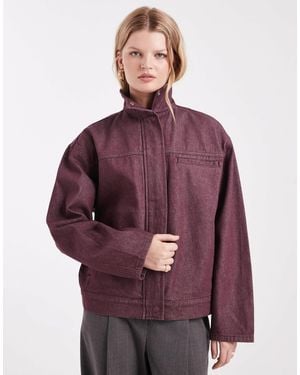 ASOS Veste en jean à col cheminée - prune - Violet