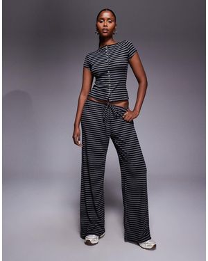 Princess Polly Gavrielle Wide Leg Drawstring Pants - Blue