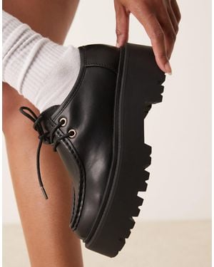 ASOS Marley Lace Up Flat Shoe - Blue