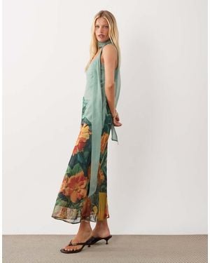 ASOS Midi Slipdress Met Sjaal - Wit
