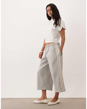 ASOS Sweat Jorts Met Melange En Streep Aan De Zijkant - Naturel
