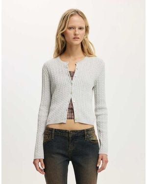 Cotton On Cotton Crew Neck Cardigan - White