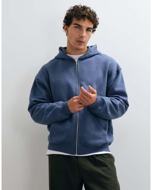 ASOS Essentials Oversized Zip Through Hoodie - Blue