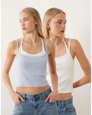 Cotton On 2 Pack Selep Double Layer Cami Pack - Multicolor