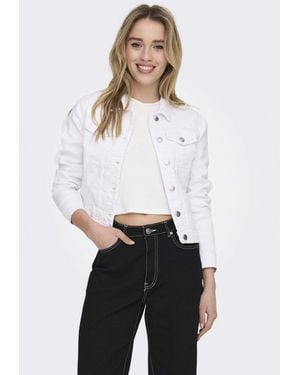 ONLY – figurbetonte jeansjacke - Weiß