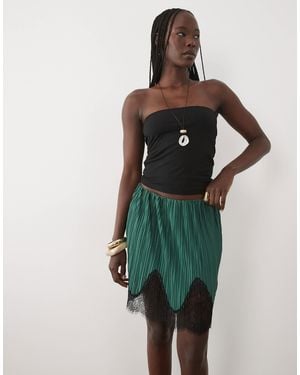 ASOS Mix & Match Plisse Mini Skirt - Green