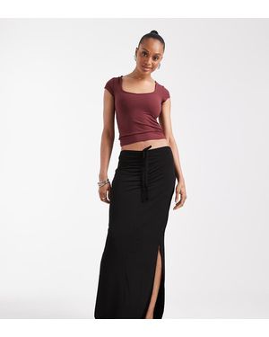 Vero Moda Gonna Lunga Sinuosa Arricciata Sul Davanti Nera - Nero