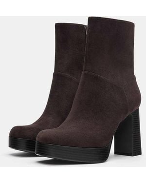 Pull&Bear High-heel Ankle Boots - Black