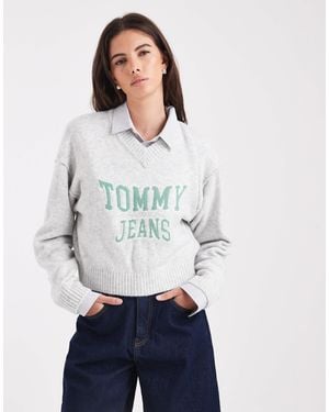 Tommy Hilfiger – college-pullover - Weiß