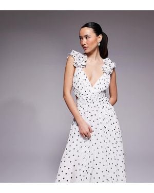 Forever New Ruffle Shoulder Maxi Dress - White