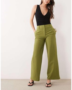 River Island Soft Tailored Wide Leg Trousers - Green