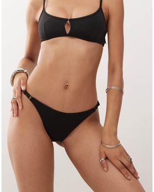 Weekday Side Detail Bikini Bottom - Black
