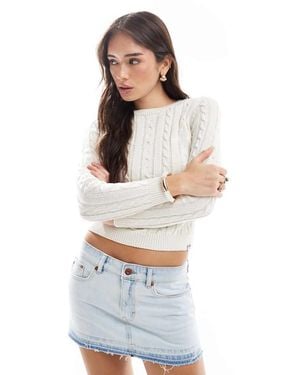 Superdry Essentials Slim Cable Jumper - White