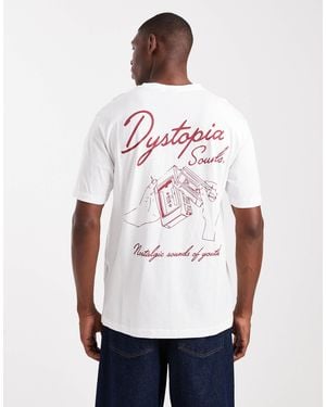 Only & Sons Relaxed Fit T-shirt With Dystopia Back Print - White