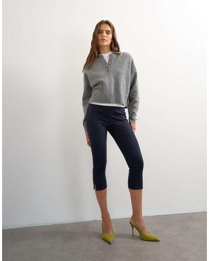 TOPSHOP Leggings Capri De Punto Ponte En - Gris