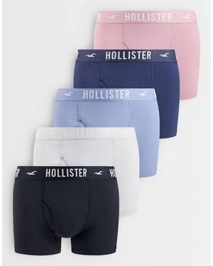 Hollister 5 Pack Logo Boxers - Blue