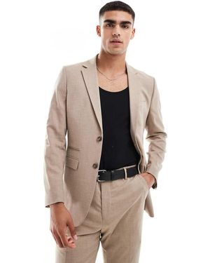 SELECTED Wool Blend Slim Fit Suit Jacket - Natural