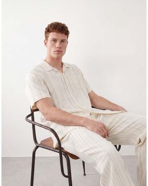 Brave Soul Textured Short Sleeve Shirt - Natural