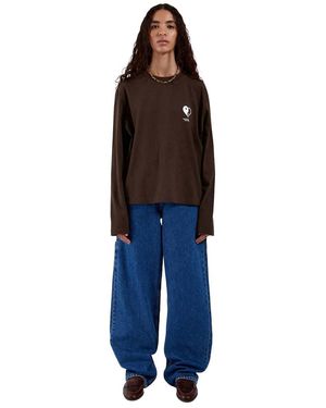 Dr. Denim Kath Relaxed Long Sleeve Graphic Top - Blue