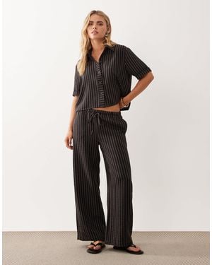 JDY Petite Wide Leg Pants Co-ord - Black