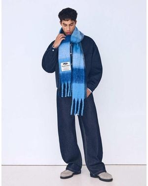 Bershka Check Scarf - Blue
