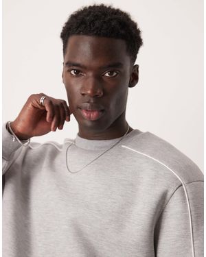 ASOS – kastiges sweatshirt aus neopren-stoff - Braun