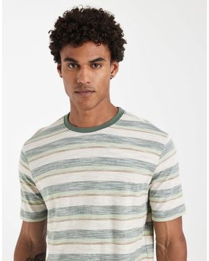 Blend T-shirt classique 100 % coton à rayures - canard - Gris