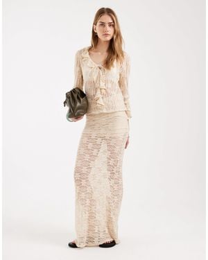 ONLY Lace Skirt Co-ord - Natural